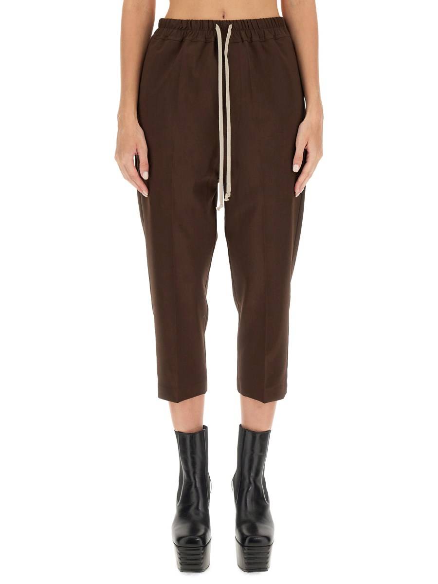 RICK OWENS PANTALONE DRAWSTRING ASTAIRES CROPPED IN LANA