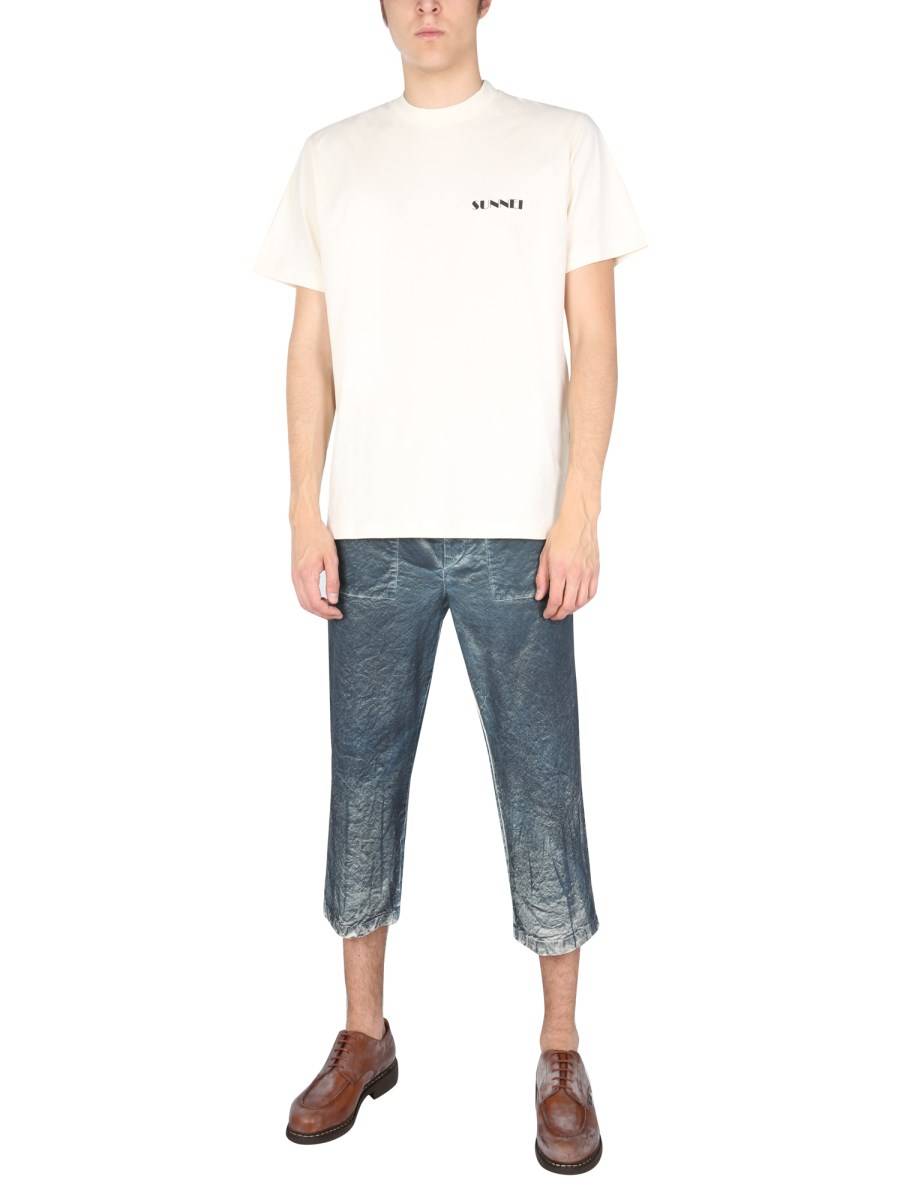 SUNNEI PANTALONE DRITTO IN COTONE CON STAMPA TIE DYE