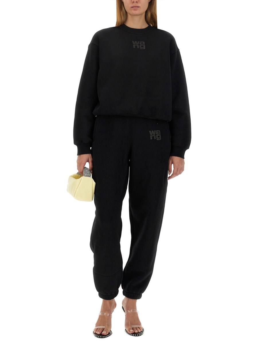 ALEXANDERWANG.T PANTALONE ESSENTIAL IN SPUGNA CON LOGO PUFF