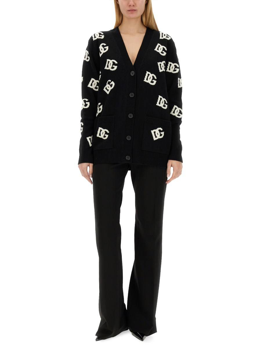 DOLCE & GABBANA PANTALONE FLARE FIT IN JERSEY PUNTO MILANO