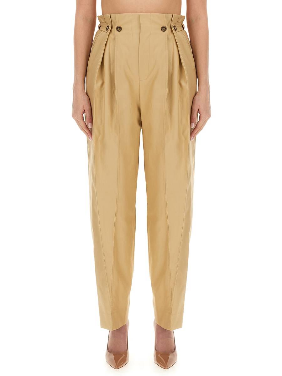 VICTORIA BECKHAM PANTALONE GATHERED WAIST IN COTONE