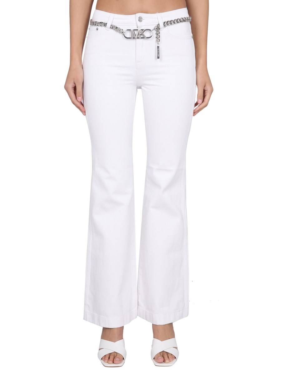 MICHAEL BY MICHAEL KORS PANTALONE IN COTONE CON CINTURA LOGATA