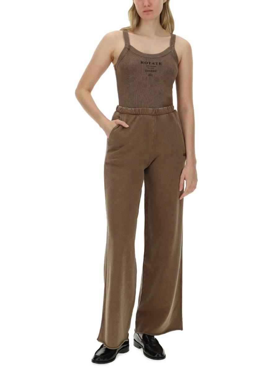 ROTATE BIRGER CHRISTENSEN PANTALONE IN FELPA WIDE LEG
