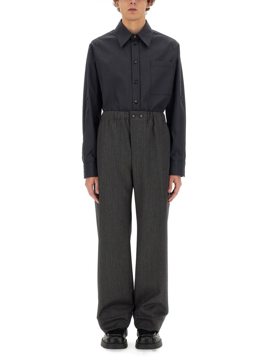 BOTTEGA VENETA PANTALONE IN LANA CON MOTIVO CHEVRON