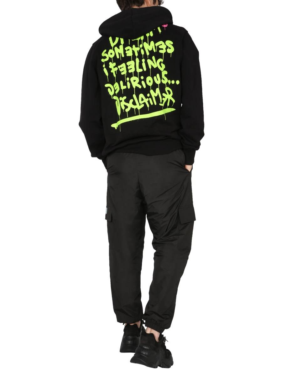 DISCLAIMER PANTALONE IN TESSUTO TECNICO CON COULISSE E TASCHE CARGO