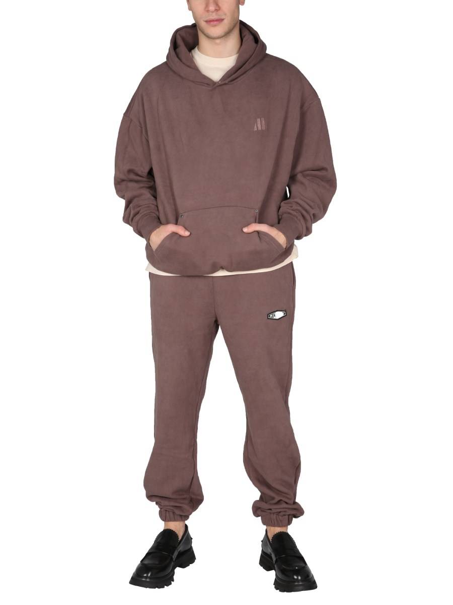 MOUTY PANTALONE JOGGING "BIGGIE" IN COTONE CON PATCH LOGO