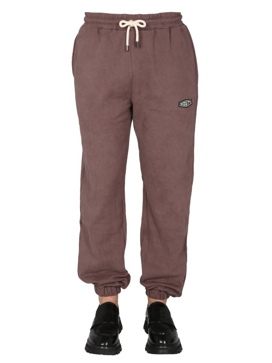 MOUTY PANTALONE JOGGING "BIGGIE" IN COTONE CON PATCH LOGO