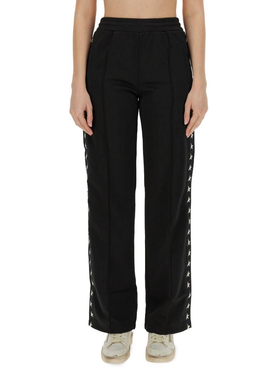 GOLDEN GOOSE PANTALONE JOGGING DOROTEA CON BANDE LOGATE