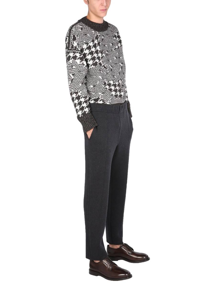 ERMENEGILDO ZEGNA PANTALONE JOGGING DOUBLE IN MAGLIA DI CASHMERE E LANA