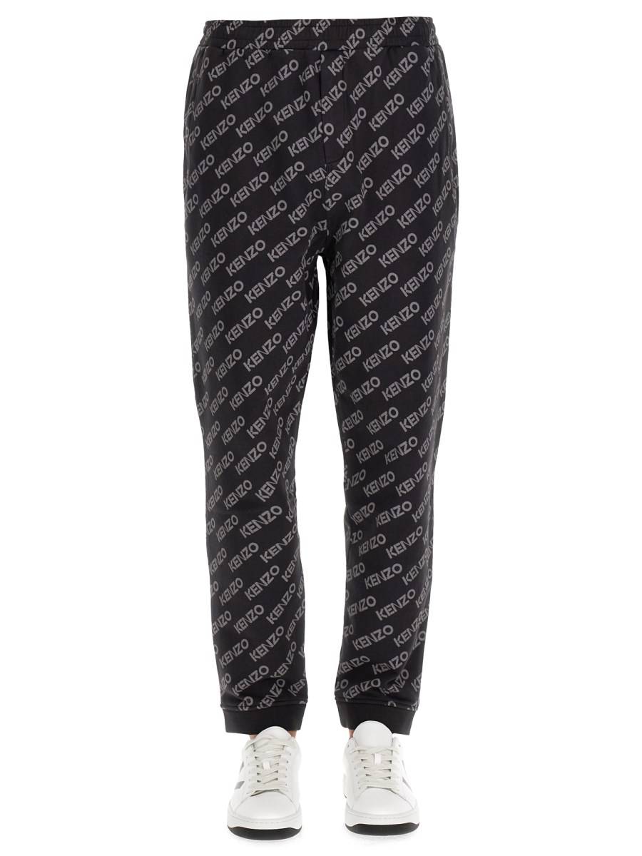 KENZO PANTALONE JOGGING IN COTONE CON MONOGRAM LOGO