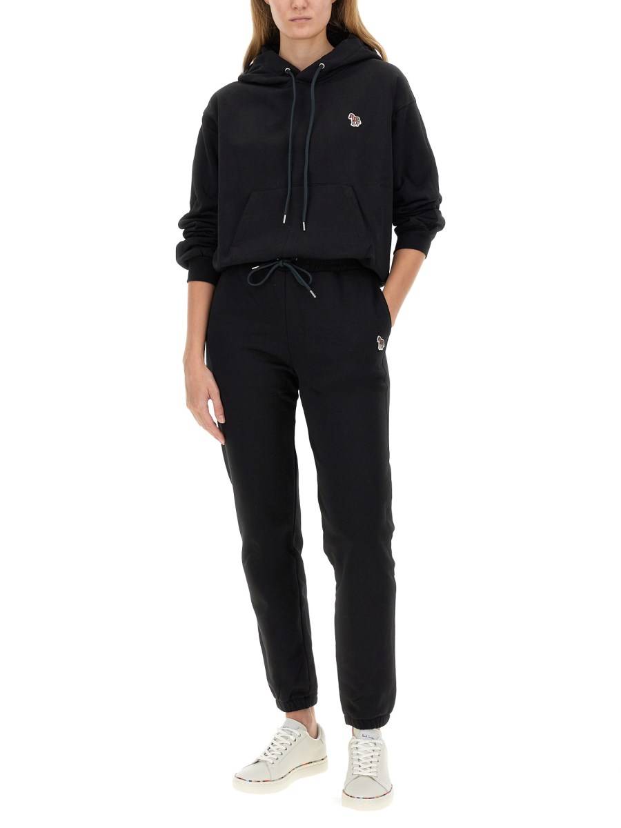 PS BY PAUL SMITH PANTALONE JOGGING IN COTONE CON PATCH ZEBRA