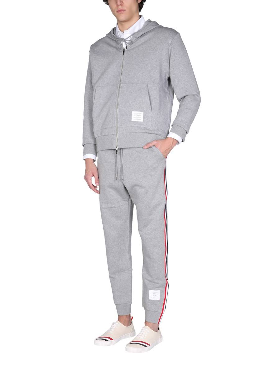 THOM BROWNE PANTALONE JOGGING IN COTONE CON RWB STRIPE