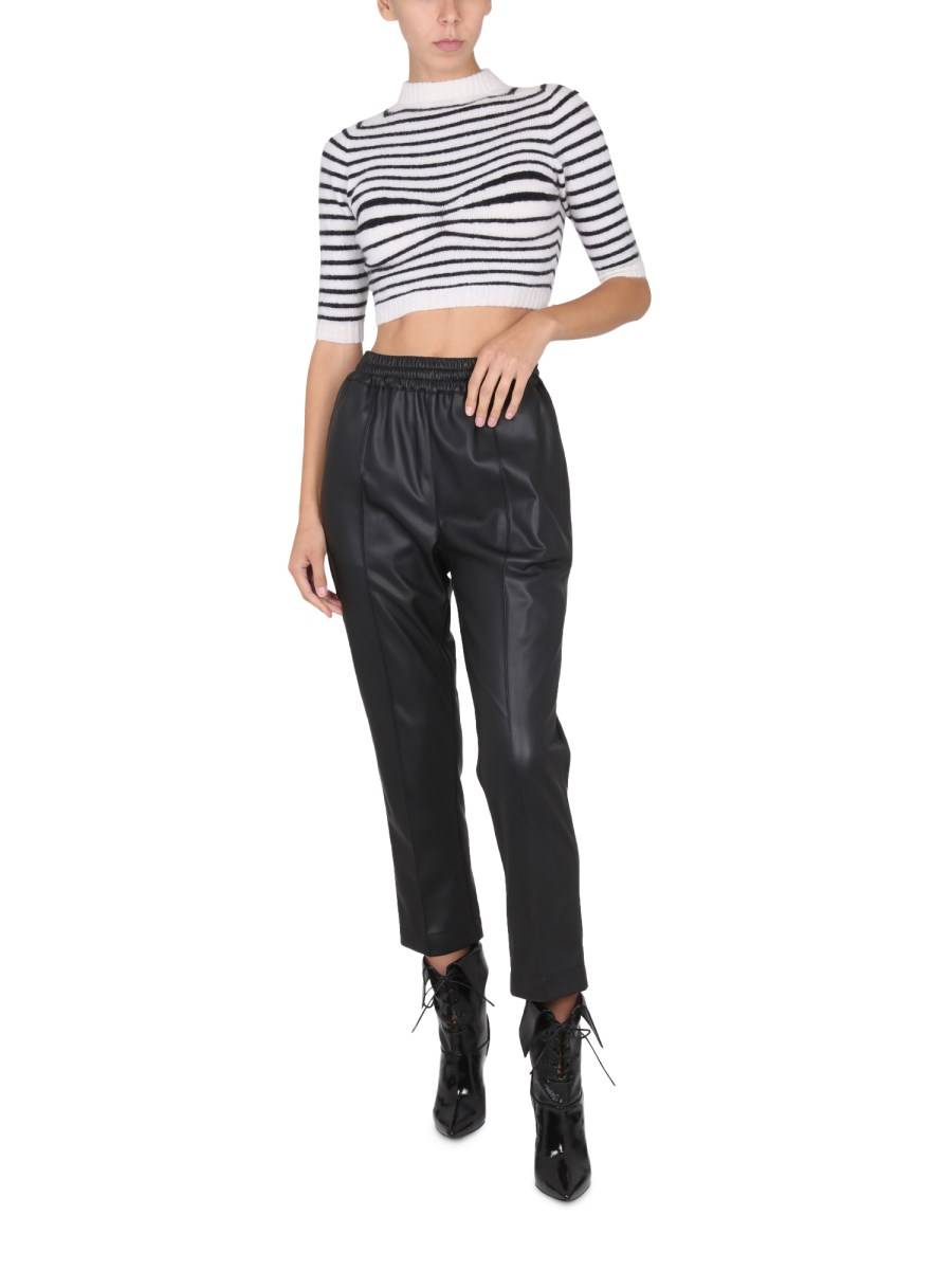 PHILOSOPHY DI LORENZO SERAFINI PANTALONE JOGGING IN ECO PELLE