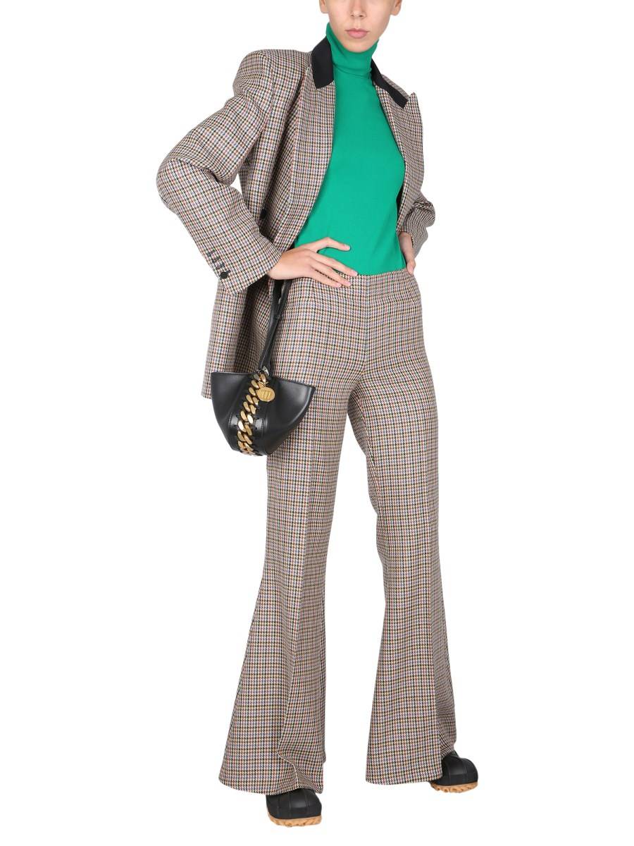 STELLA McCARTNEY PANTALONE MONA IN LANA CON MOTIVO PIED DE POULE