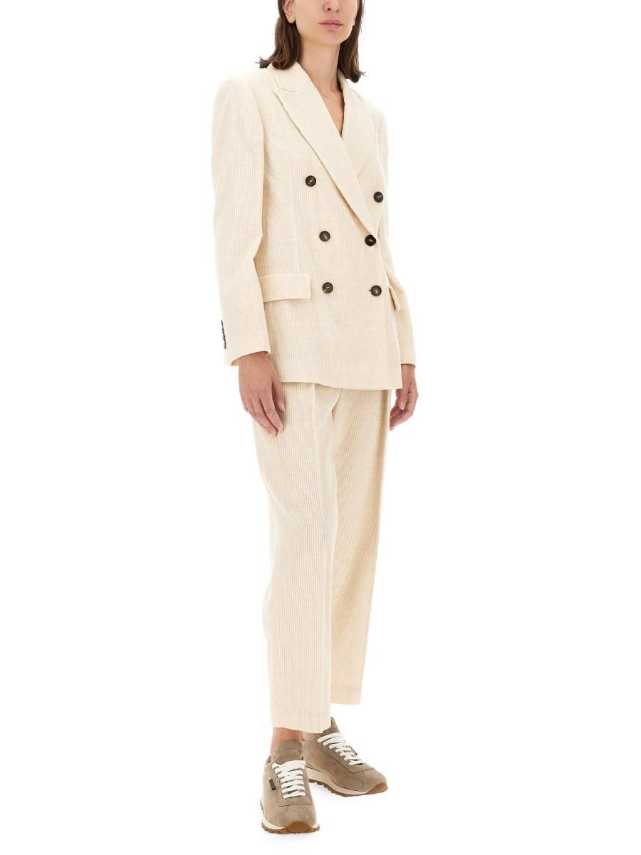 BRUNELLO CUCINELLI PANTALONE REGULAR FIT IN MISTO VISCOSA