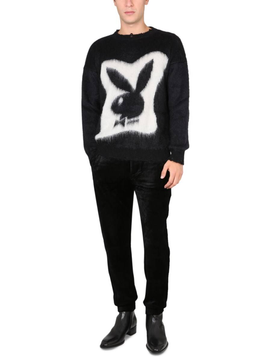 SAINT LAURENT PANTALONE SPORTIVO IN JERSEY DI VELLUTO
