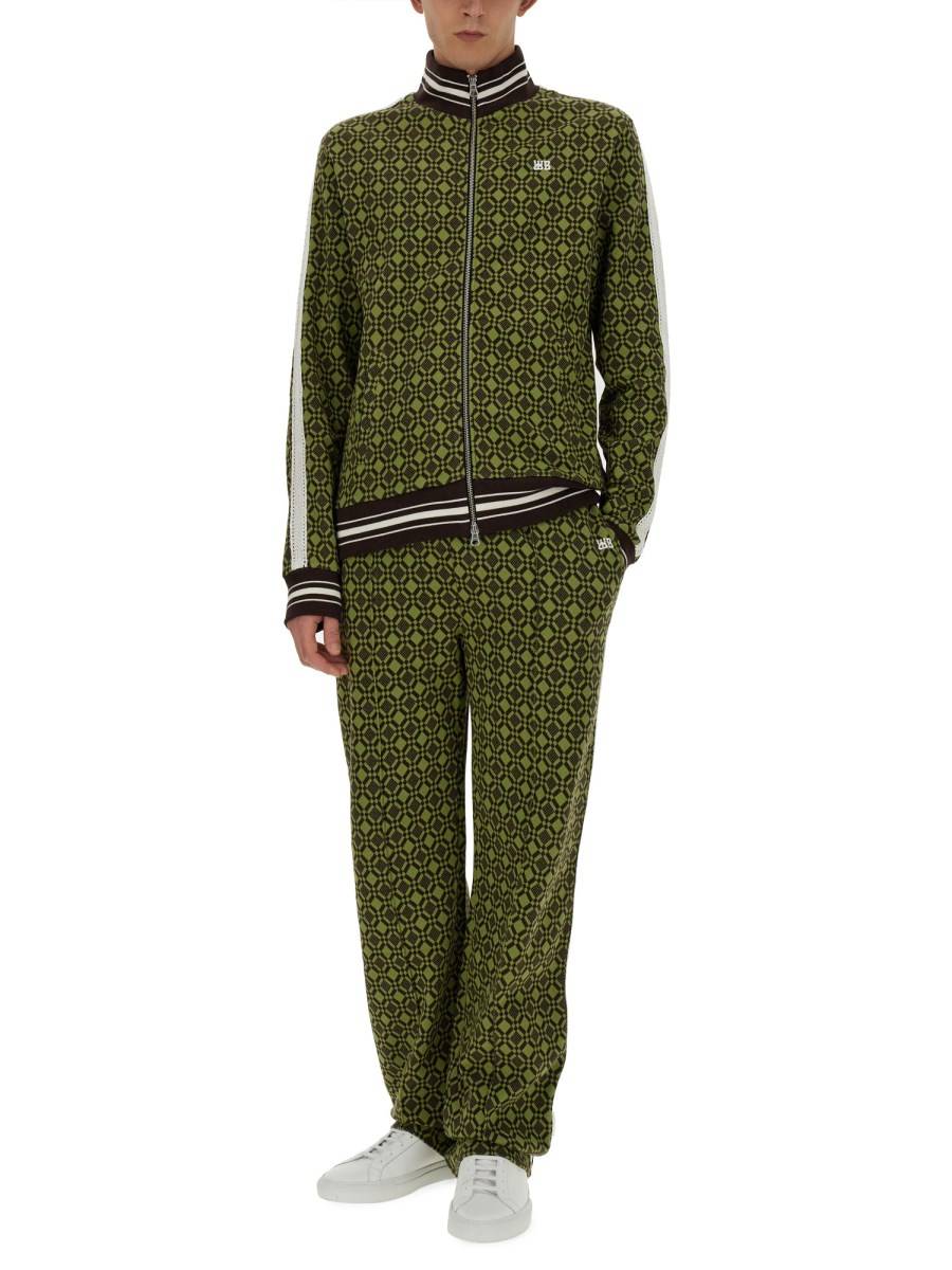 WALES BONNER PANTALONE TRUCK "POWER" CON MOTIVO JACQUARD