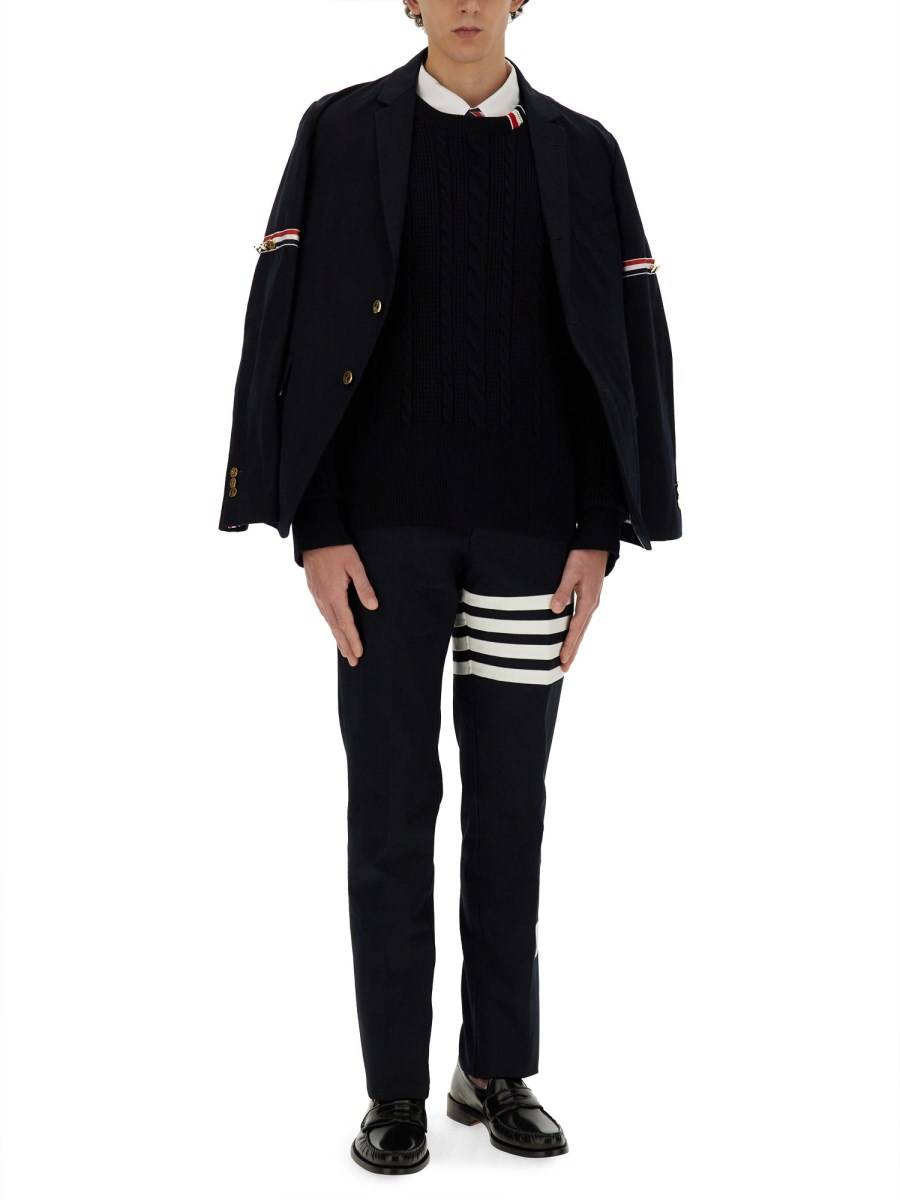 THOM BROWNE PANTALONE UNCONSTRUCTED CHINO CON 4 BAR STRIPES