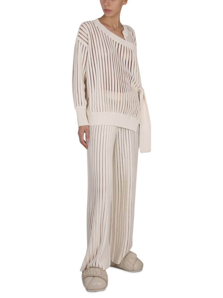 FABIANA FILIPPI PANTALONE WIDE LEG IN FILATO DI COTONE