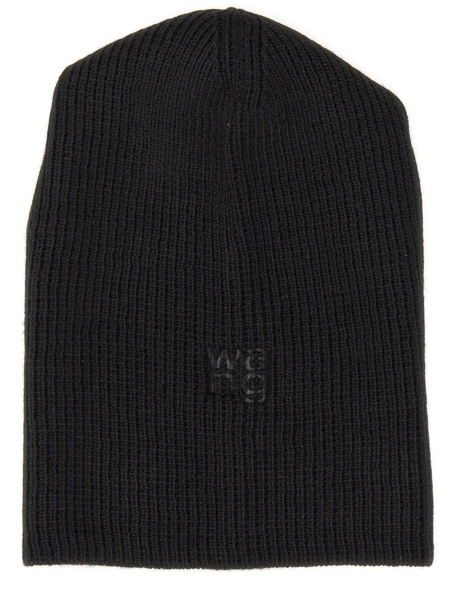 ALEXANDERWANG.T PASSAMONTAGNA CON LOGO IN MAGLIA COMPATTA