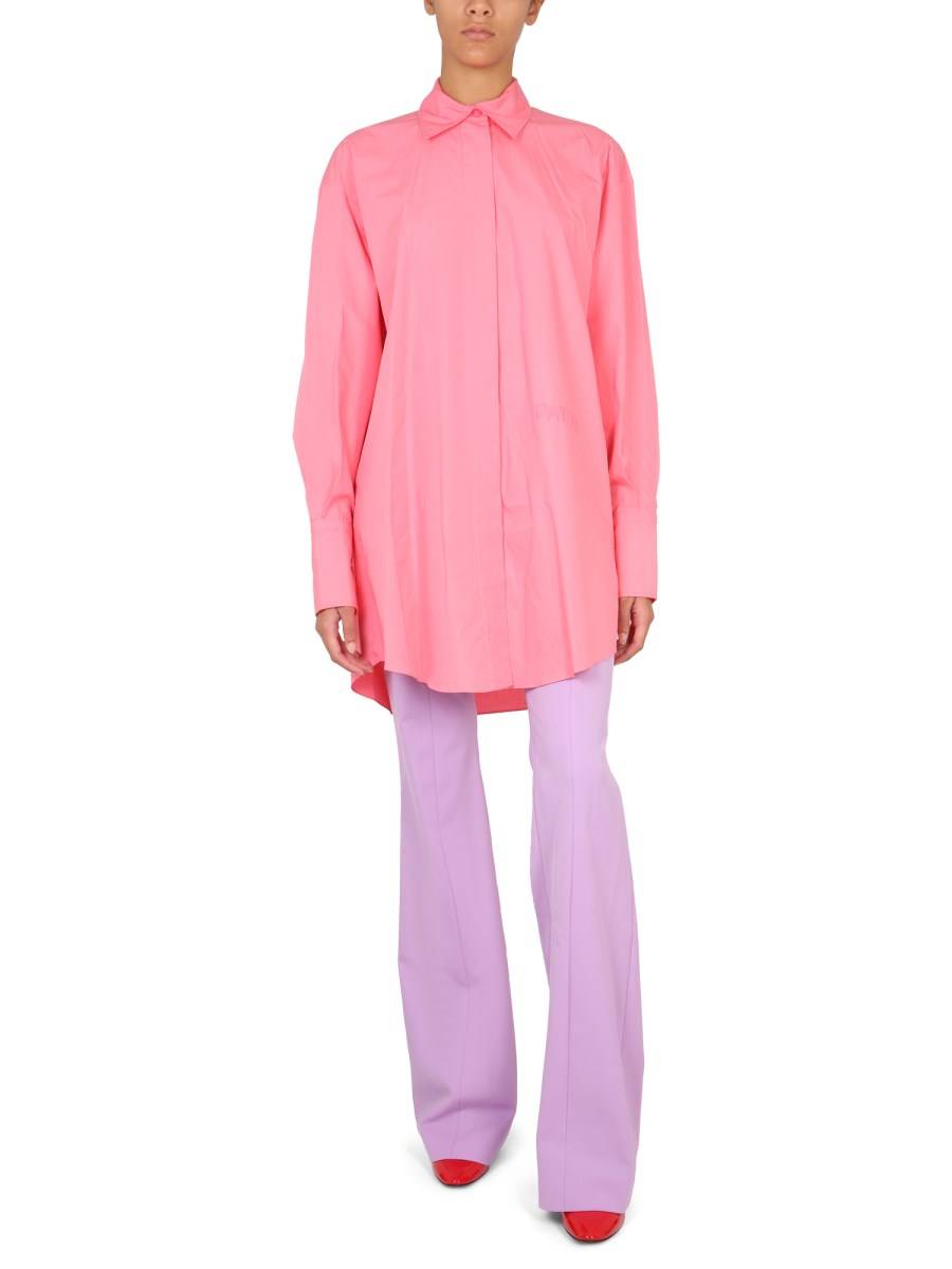 PATOU ABITO CAMICIA IN COTONE CON RICAMO LOGO