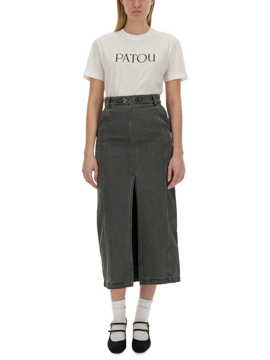 PATOU T-SHIRT IN JERSEY DI COTONE CON STAMPA LOGO