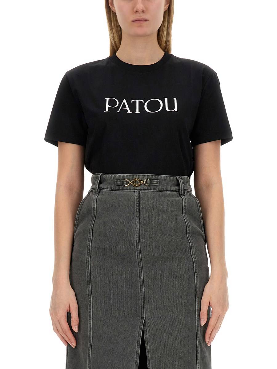 PATOU T-SHIRT IN JERSEY DI COTONE CON STAMPA LOGO