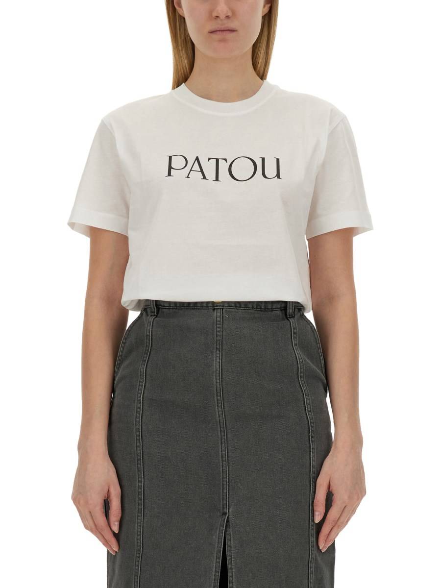 PATOU T-SHIRT IN JERSEY DI COTONE CON STAMPA LOGO