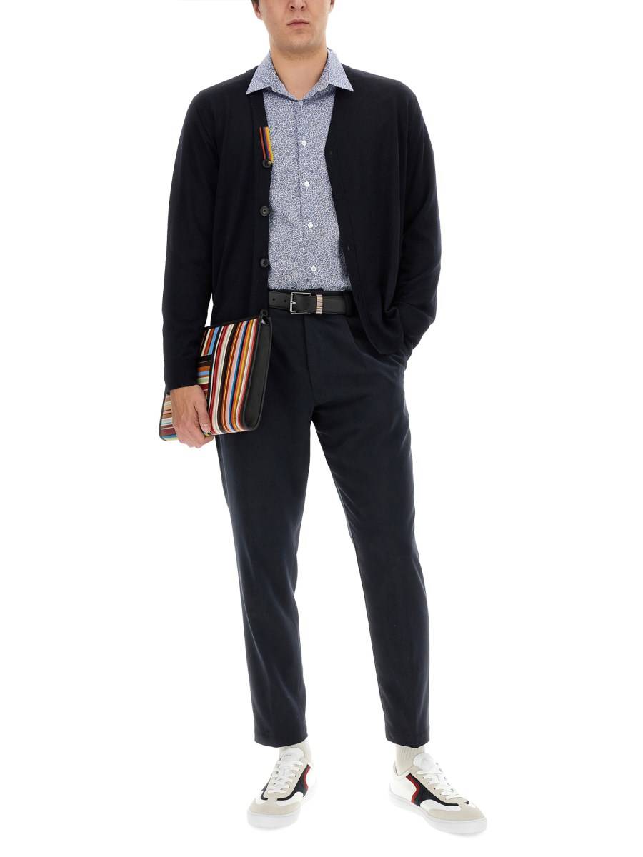PAUL SMITH CARDIGAN IN LANA CON SCOLLO A V
