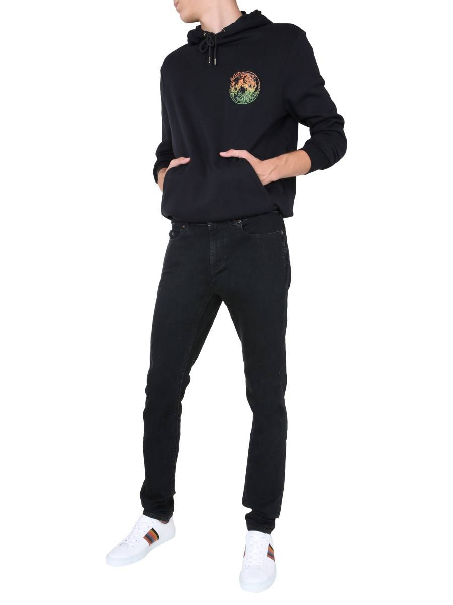 PAUL SMITH FELPA IN COTONE CON CAPPUCCIO