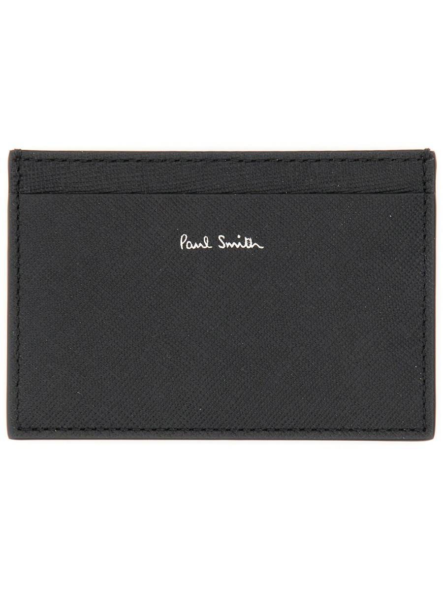 PAUL SMITH PORTA CARTE MINI BLUR IN PELLE