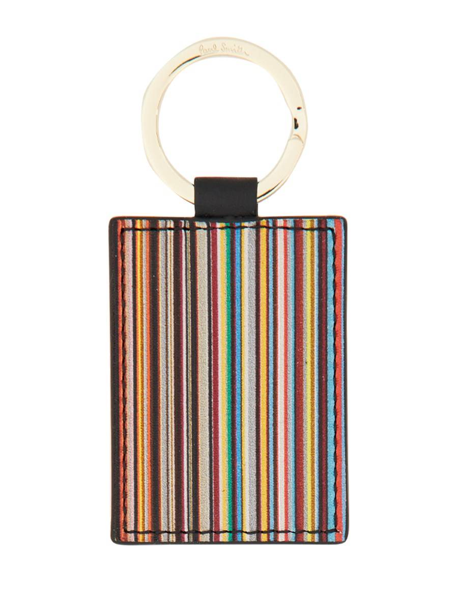PAUL SMITH PORTA CHIAVI "SIGNATURE STRIPE" IN PELLE