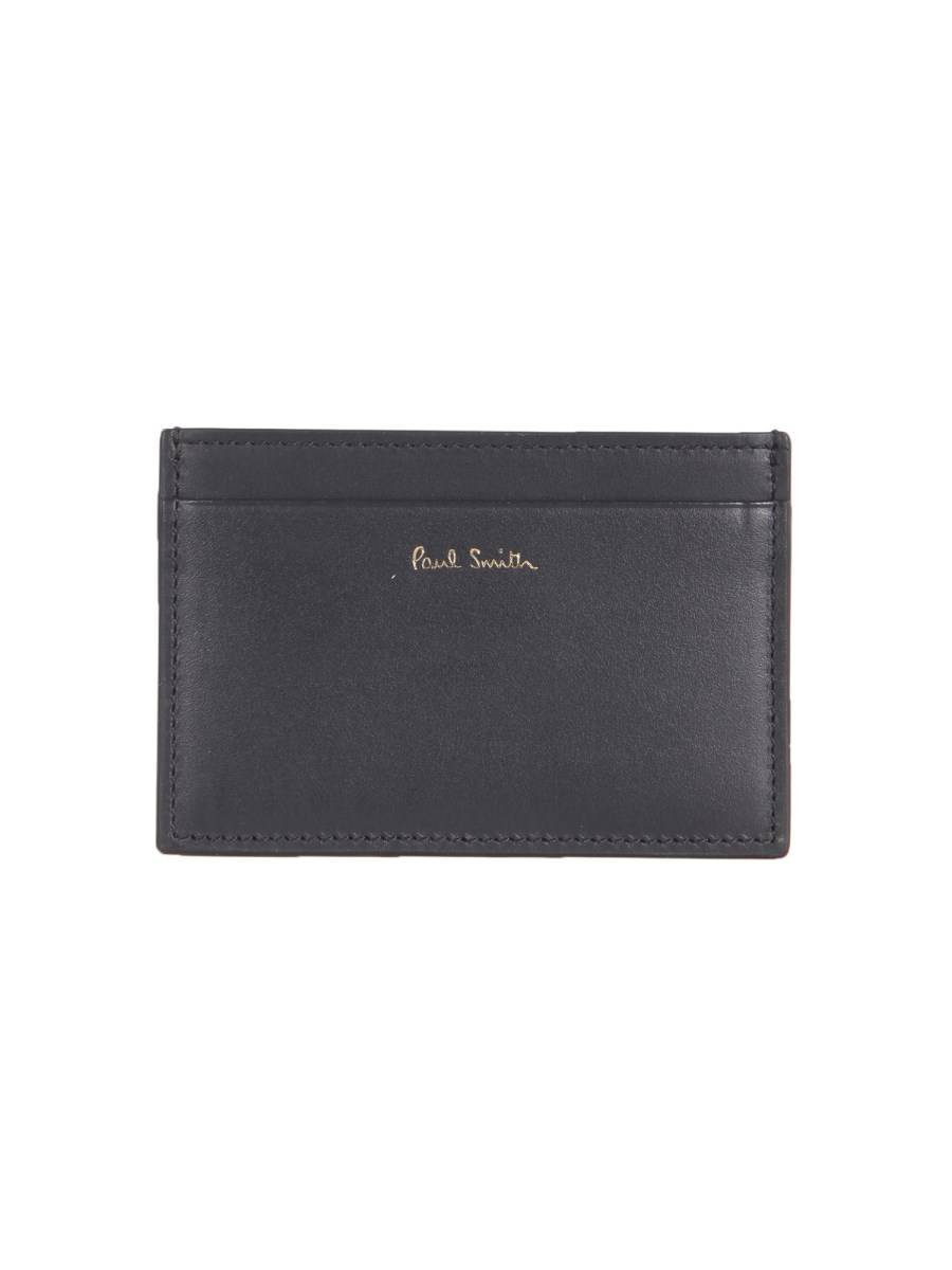 PAUL SMITH PORTACARTE IN PELLE CON RIGHE