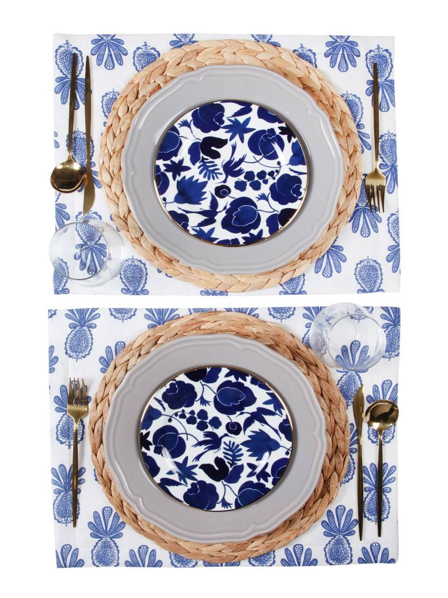 LA DOUBLEJ PIATTO DA DESSERT IN PORCELLANA CON STAMPA WILDBIRD SET DA DUE