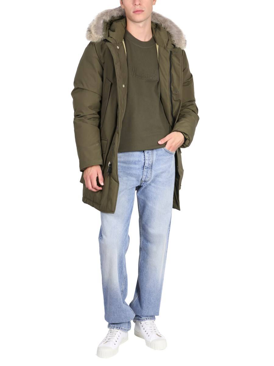 WOOLRICH PIUMINO "ARCTIC" CON CAPPUCCIO CORDATO DI PELLICCIA