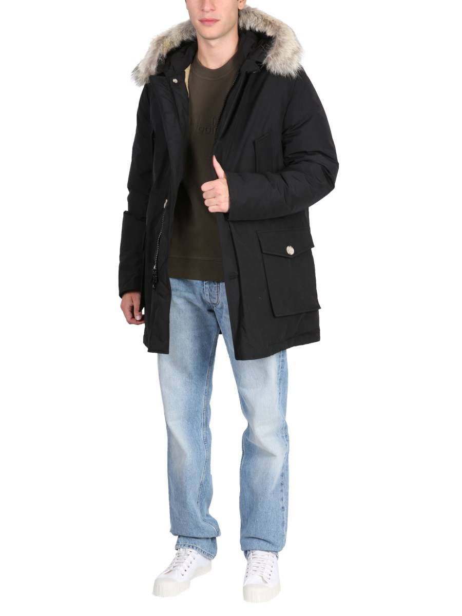 WOOLRICH PIUMINO ARCTIC CON CAPPUCCIO CORDATO DI PELLICCIA