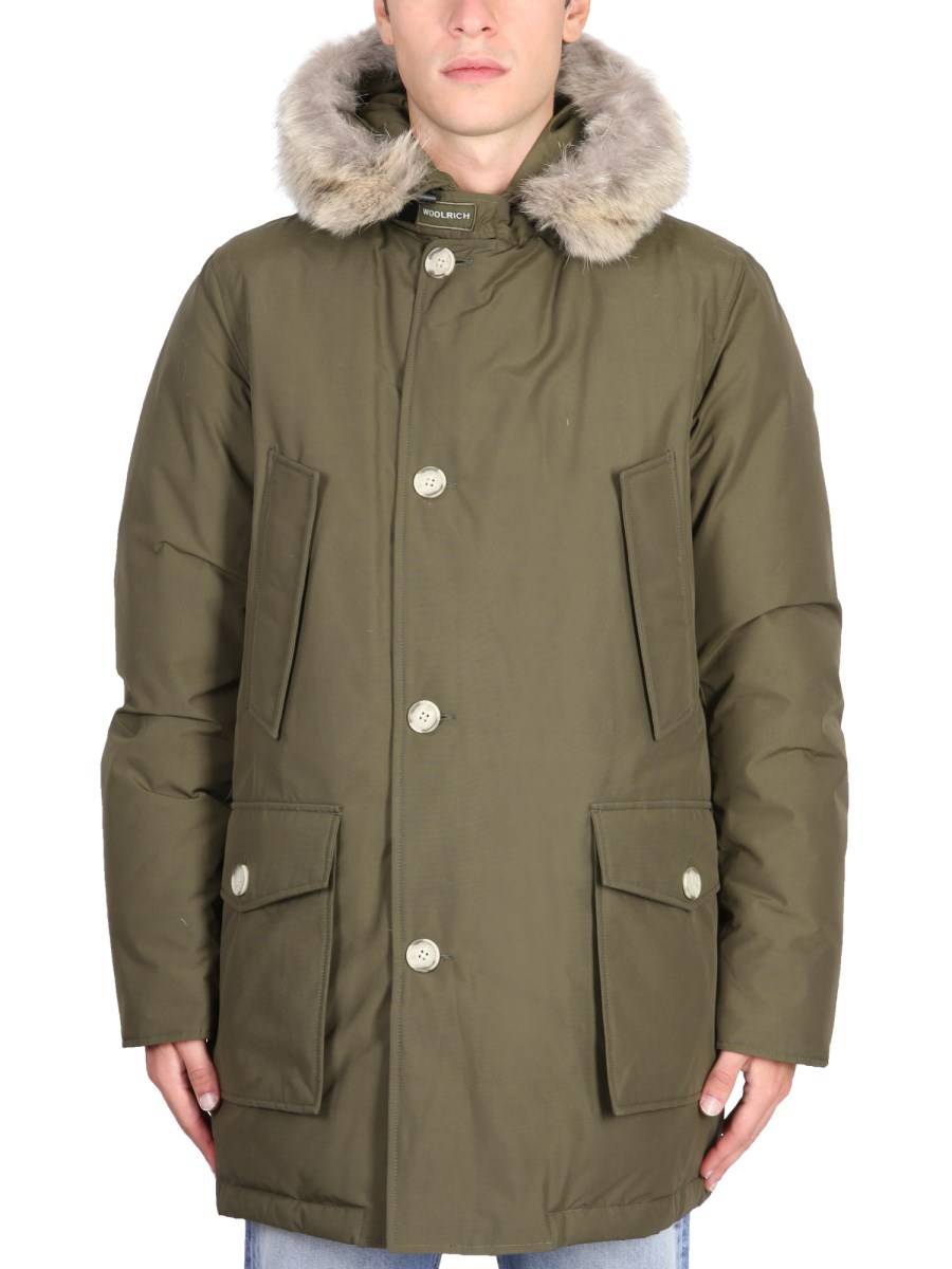 WOOLRICH PIUMINO "ARCTIC" CON CAPPUCCIO CORDATO DI PELLICCIA