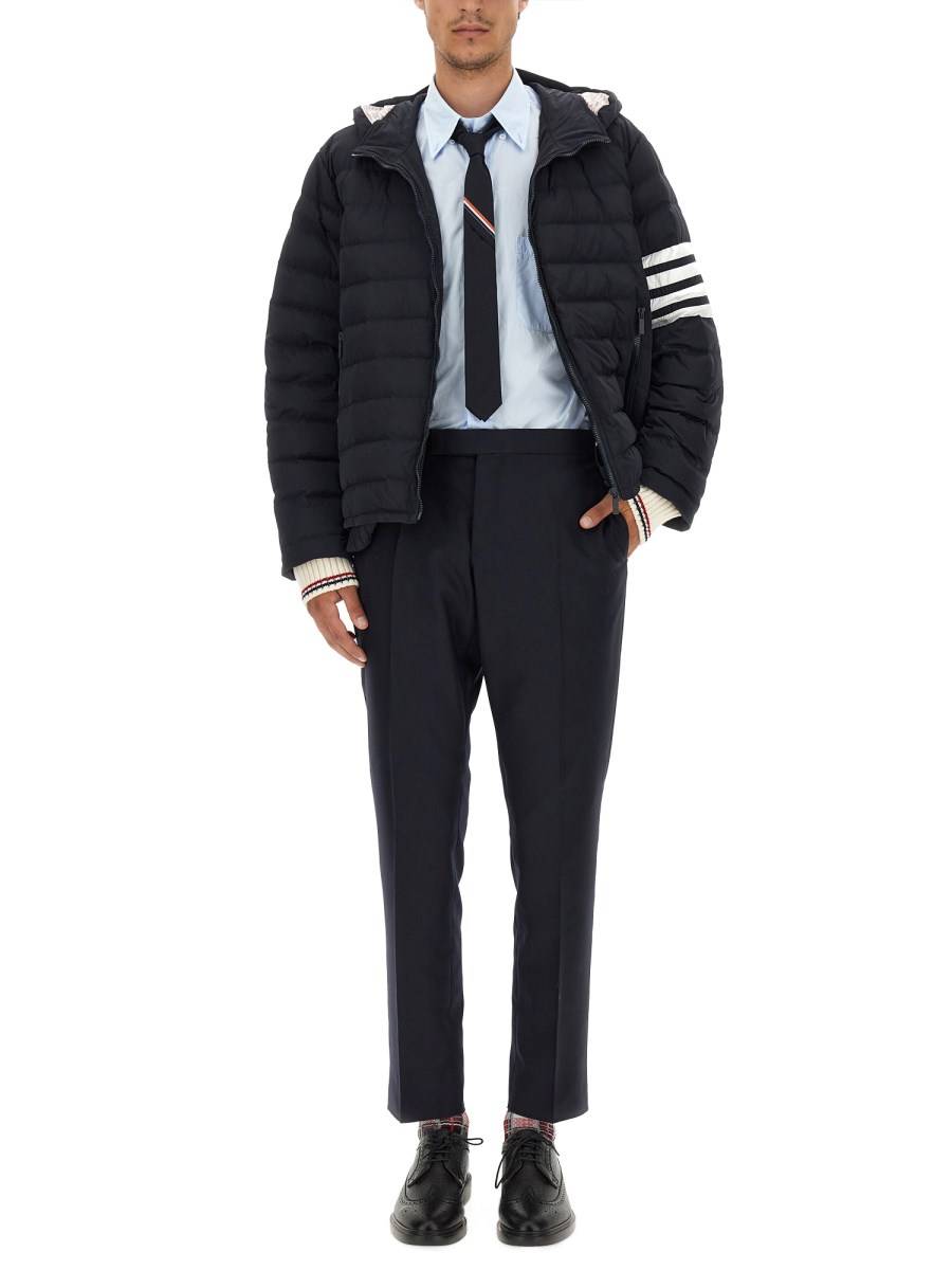 THOM BROWNE PIUMINO DI MISTO NYLON 4 BAR CON CAPPUCCIO