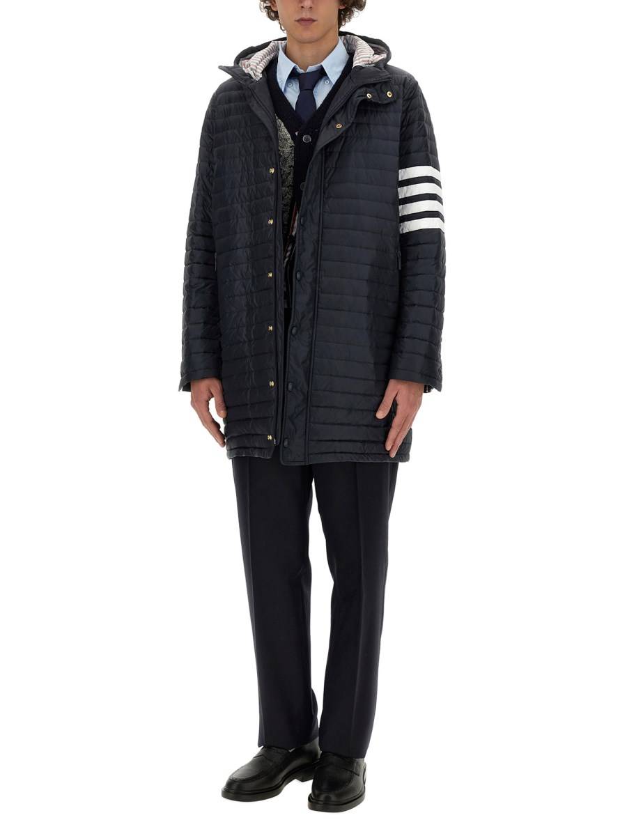 THOM BROWNE PIUMINO TAILORING CON CAPPUCCIO IN NYLON OPACO