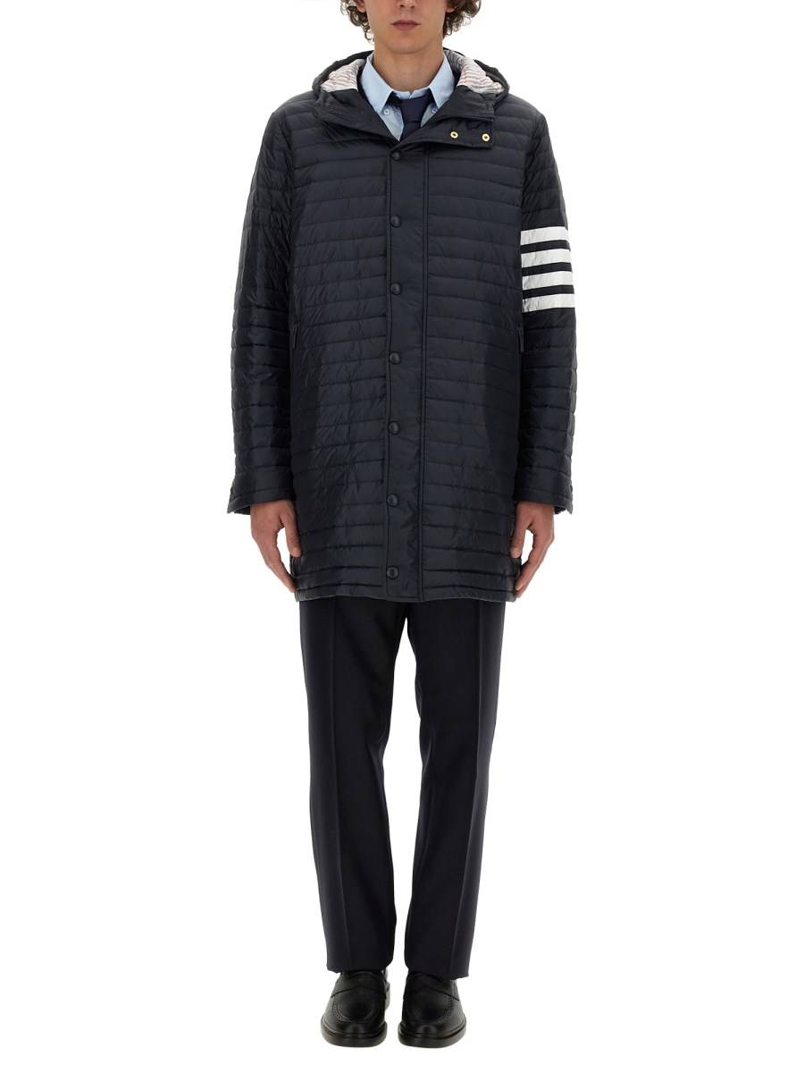 THOM BROWNE PIUMINO TAILORING CON CAPPUCCIO IN NYLON OPACO