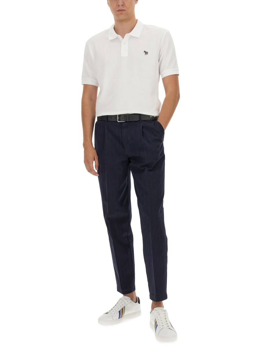 PS BY PAUL SMITH POLO IN PIQUÊ DI COTONE CON PATCH ZEBRA