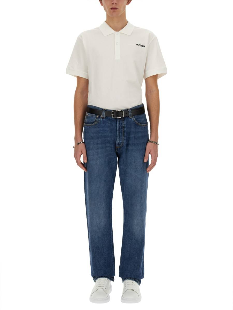 ALEXANDER McQUEEN POLO IN PIQUÉ DI COTONE CON RICAMO LOGO