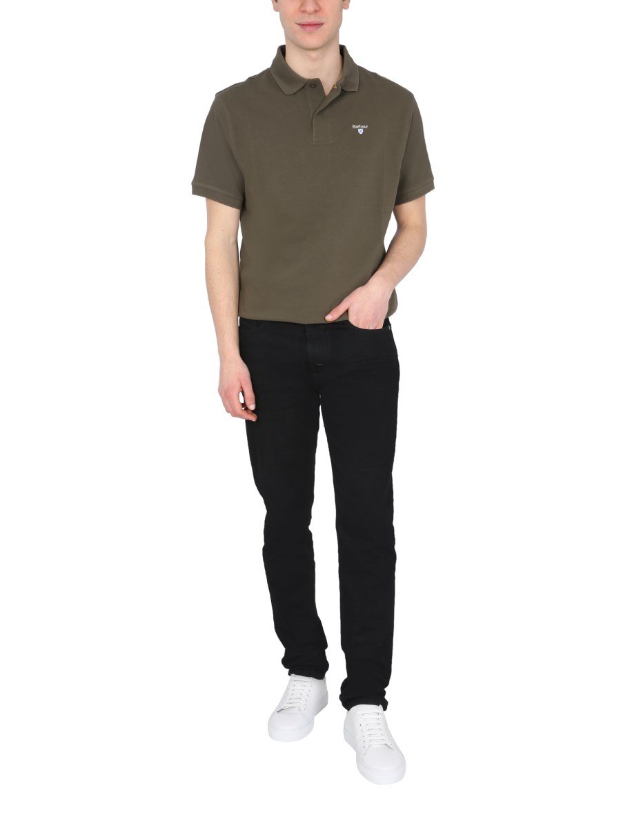 BARBOUR POLO REGULAR FIT IN COTONE CON LOGO RICAMATO
