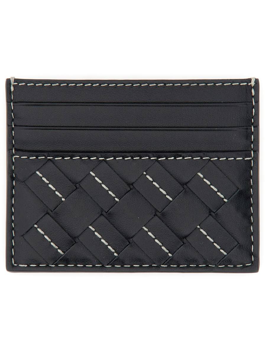 BOTTEGA VENETA PORTACARTE DI CREDITO IN PELLE CON MOTIVO INTRECCIATO