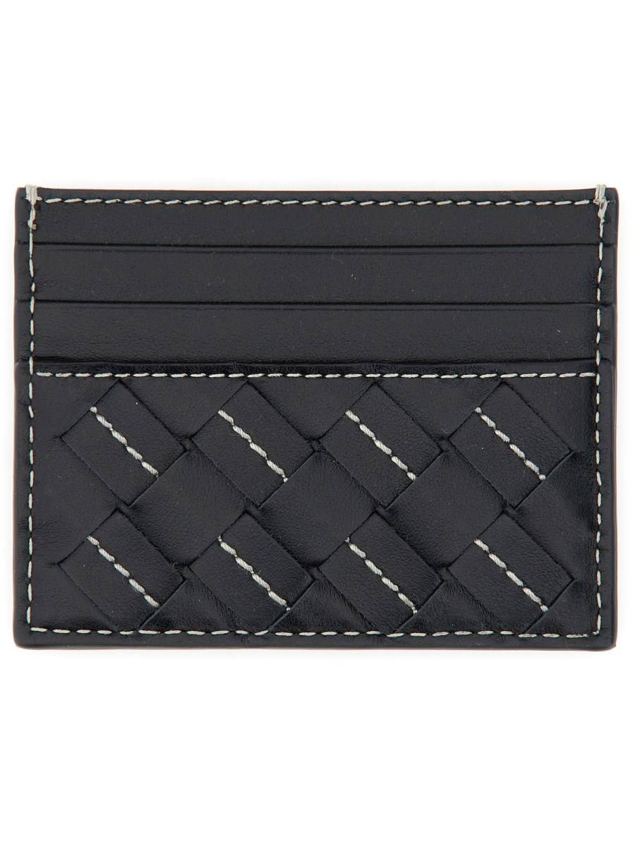 BOTTEGA VENETA PORTACARTE DI CREDITO IN PELLE CON MOTIVO INTRECCIATO
