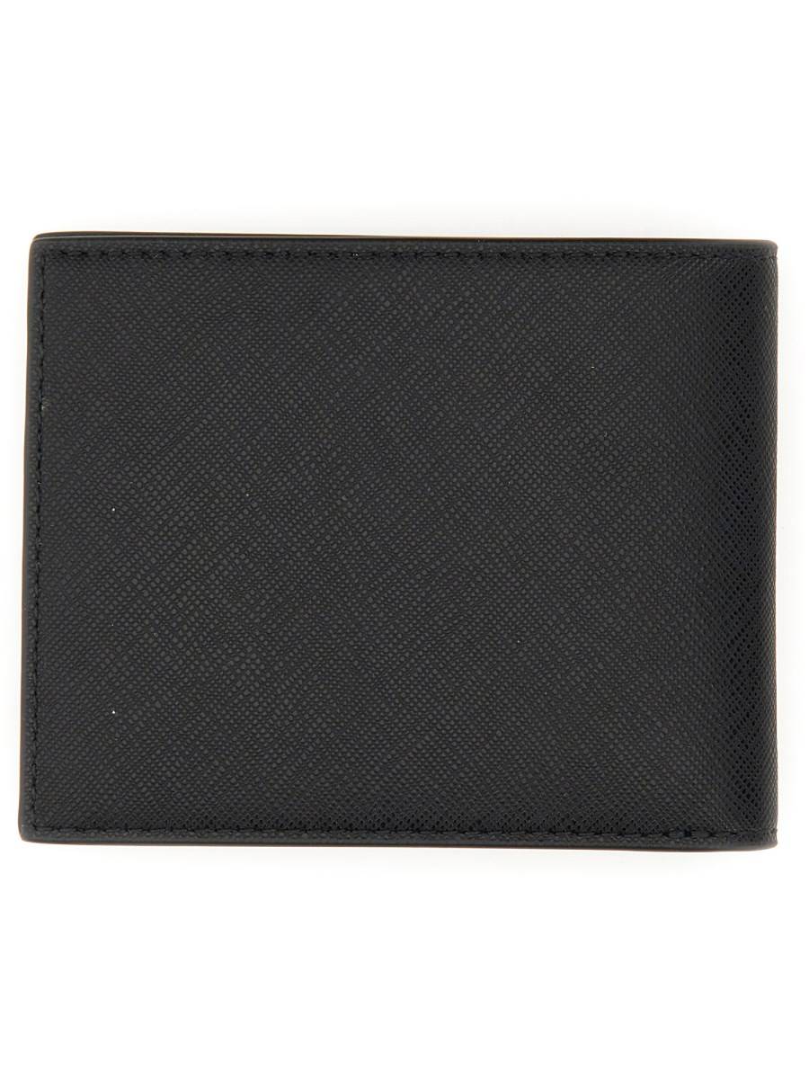 BALLY PORTAFOGLIO BEVYE IN PELLE SAFFIANO CON DETTAGLIO STRIPE