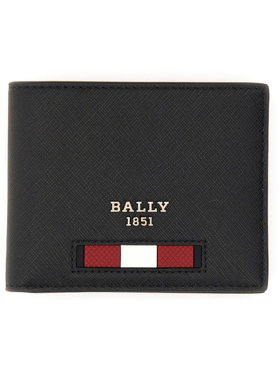 BALLY PORTAFOGLIO BEVYE IN PELLE SAFFIANO CON DETTAGLIO STRIPE