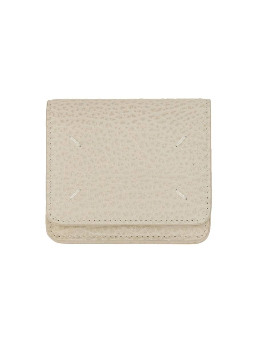 MAISON MARGIELA PORTAFOGLIO CON LOGO IN PELLE MARTELLATA