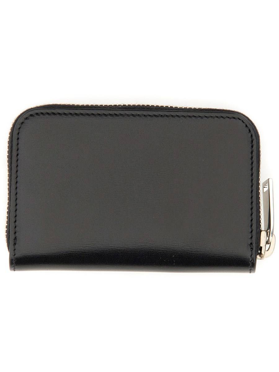 SAINT LAURENT PORTAFOGLIO CON LOGO IN PELLE STAMPATA GRAIN DE POUDRE