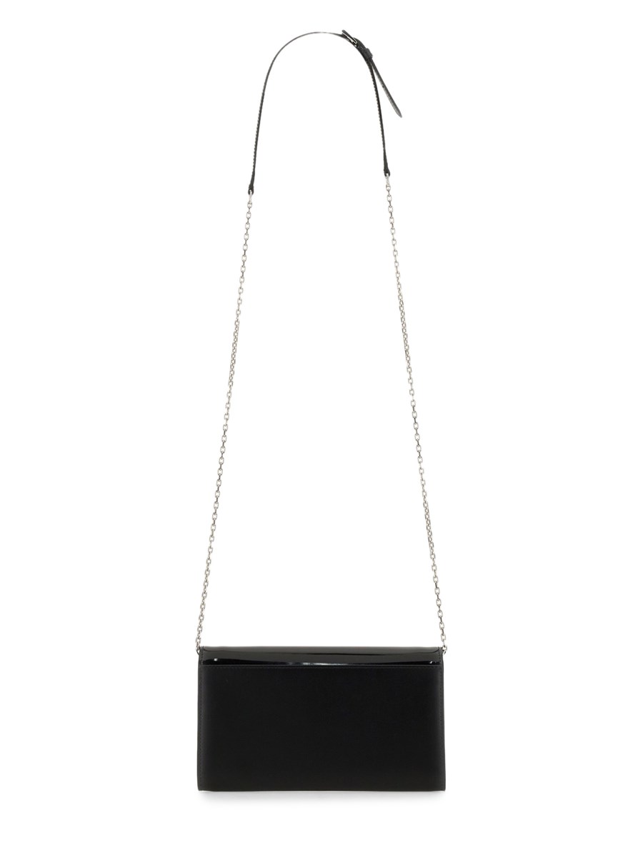 MAISON MARGIELA PORTAFOGLIO IN PELLE LUCIDA CON CATENA FOUR STICHES